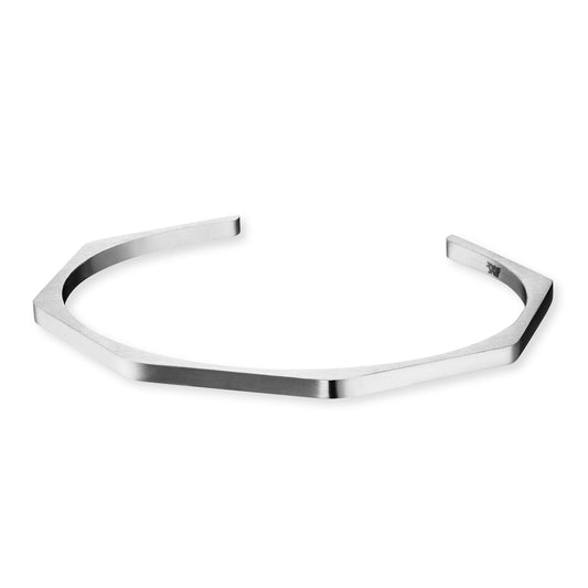 Hexagon Armreif Francesco in silber matt - SAVE BRAVE