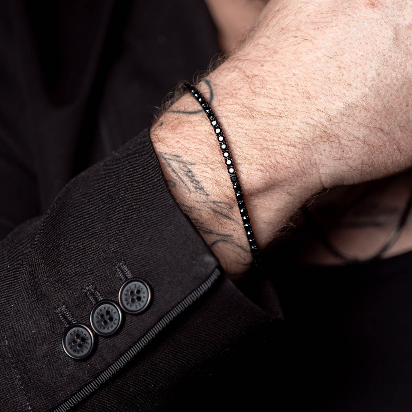 Tennisarmband Francesco in schwarz - SAVE BRAVE