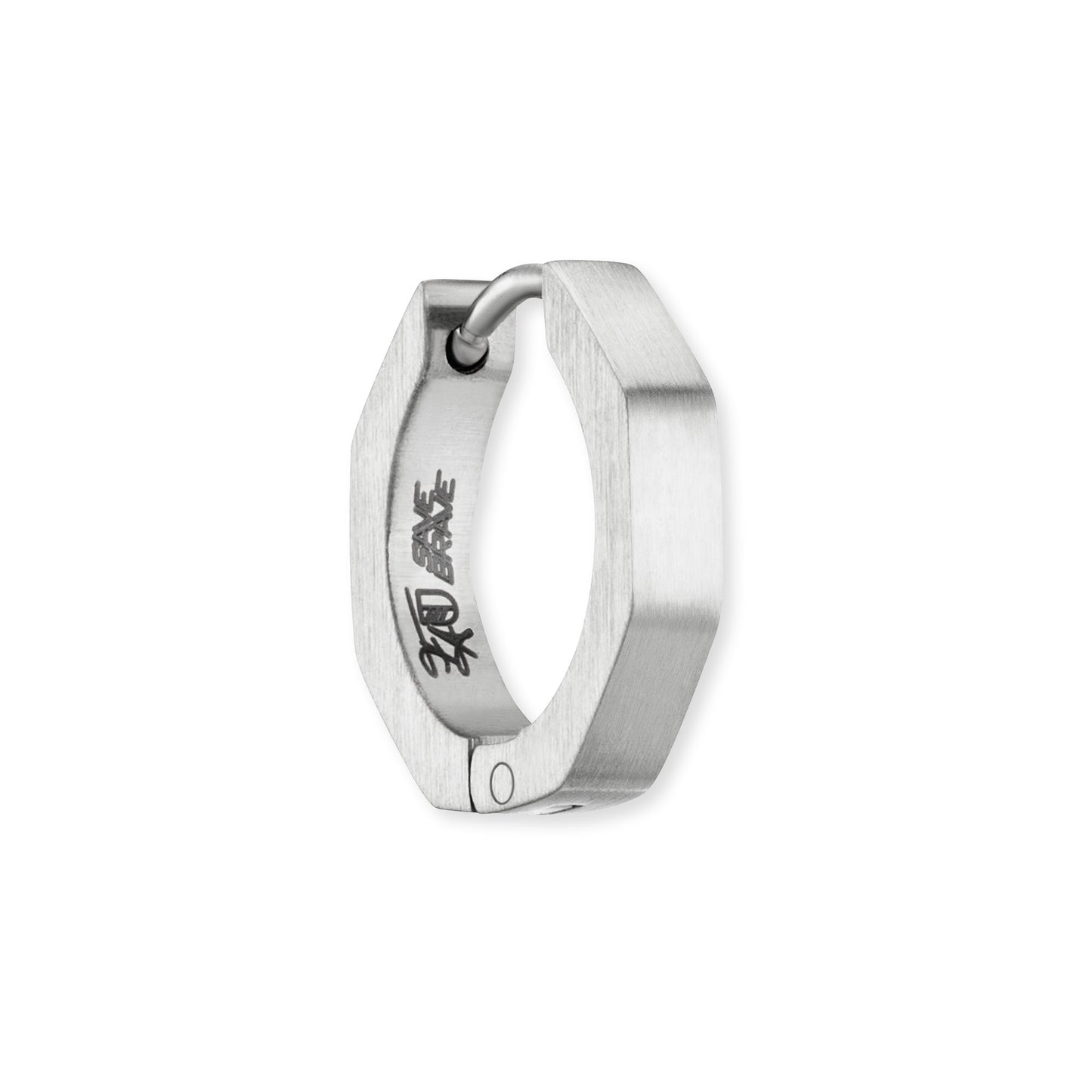 Hexagon Ohrring Francesco in silber matt - SAVE BRAVE