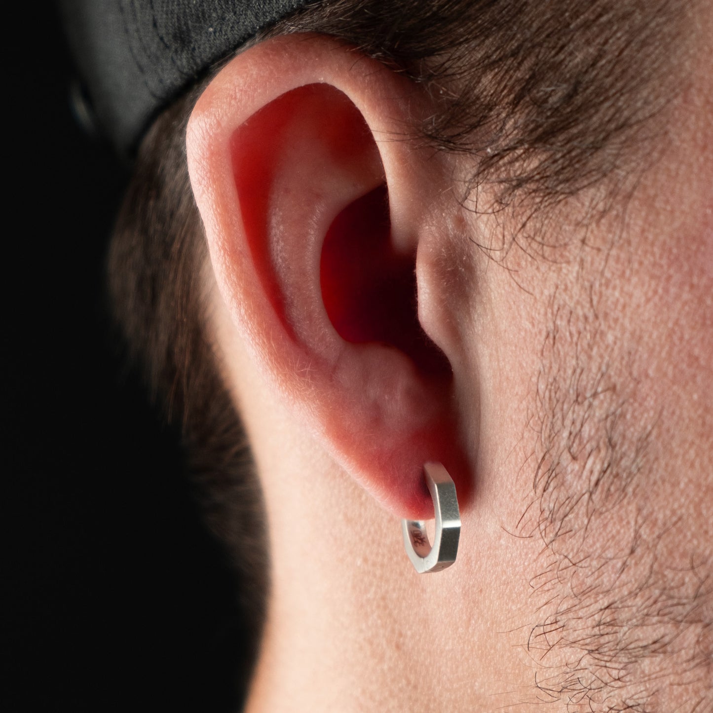 Hexagon Ohrring Francesco in silber matt - SAVE BRAVE