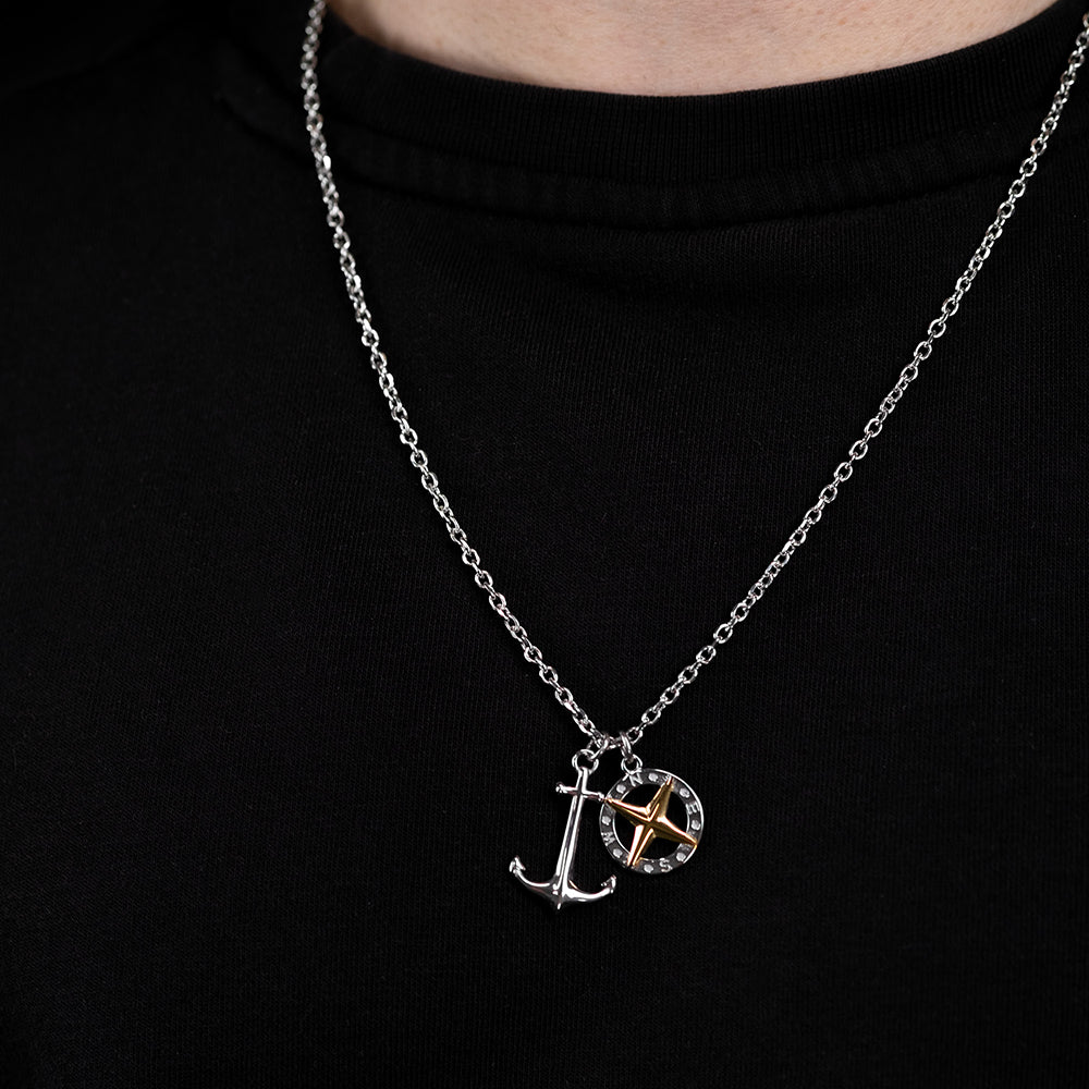 Ankerkette mit Anhängern Anchorpolar - silber mit gold - SAVE BRAVE