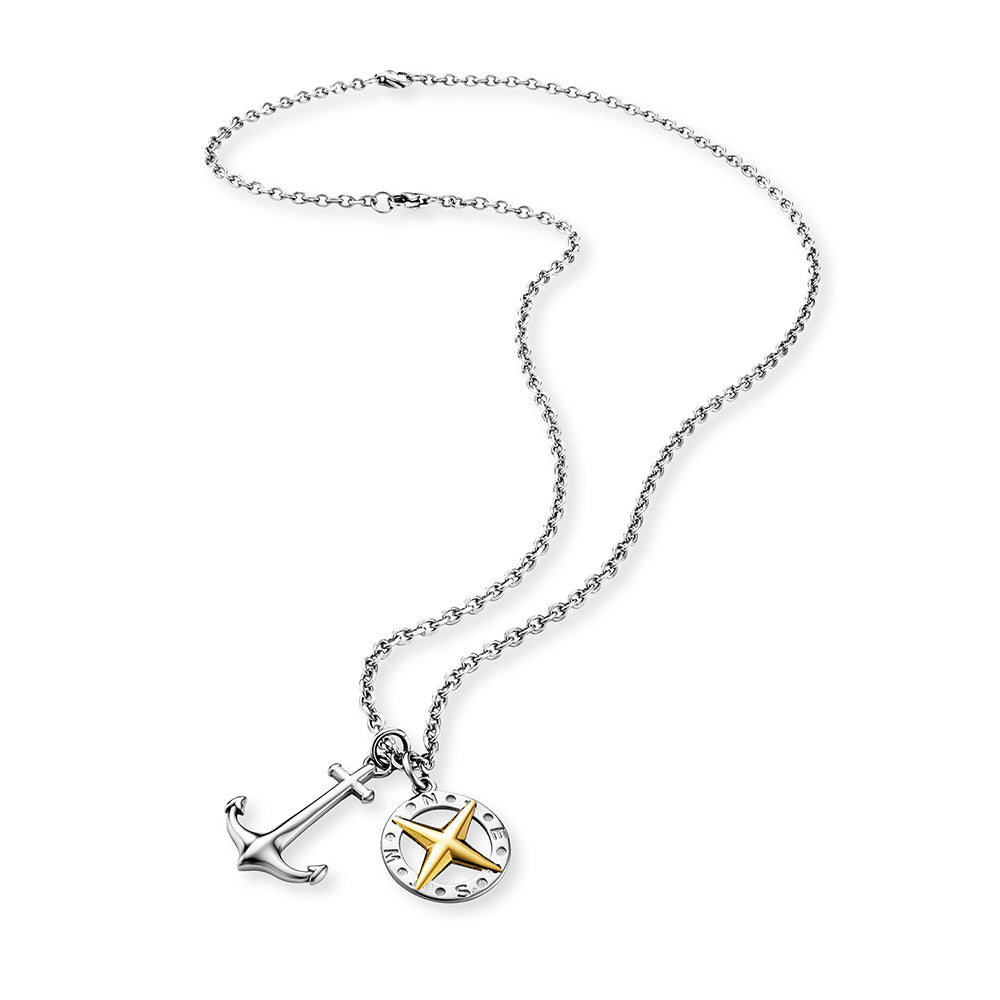 Ankerkette mit Anhängern Anchorpolar - silber mit gold - SAVE BRAVE