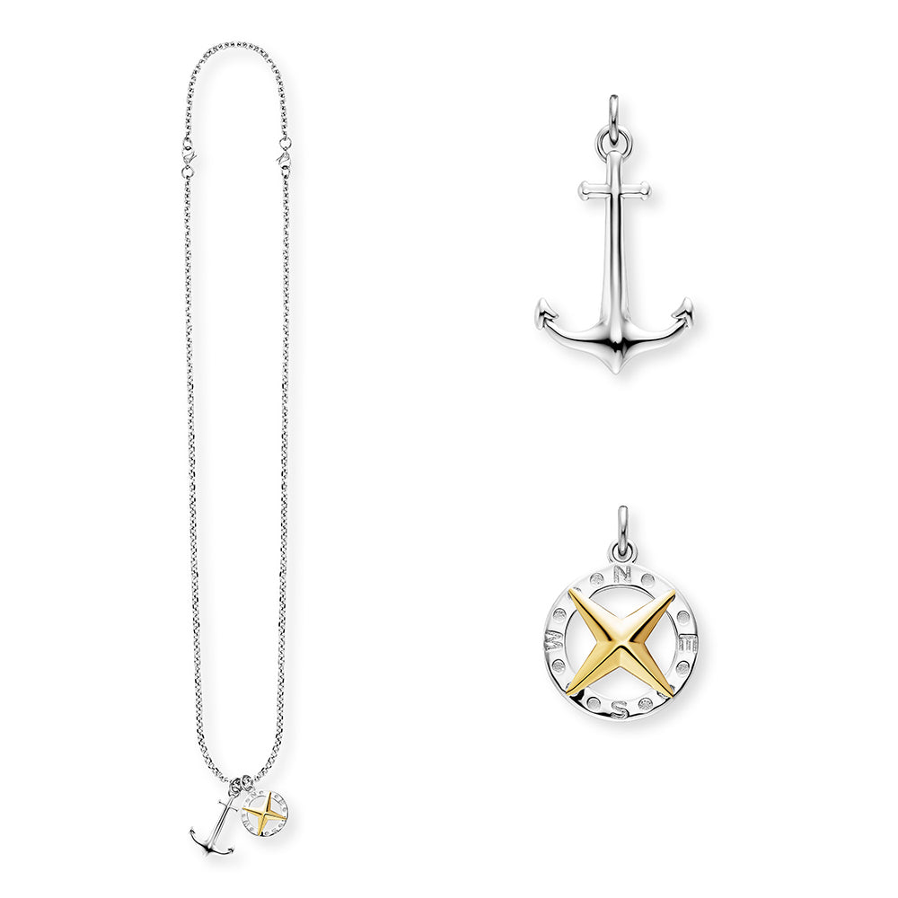 Ankerkette mit Anhängern Anchorpolar - silber mit gold - SAVE BRAVE