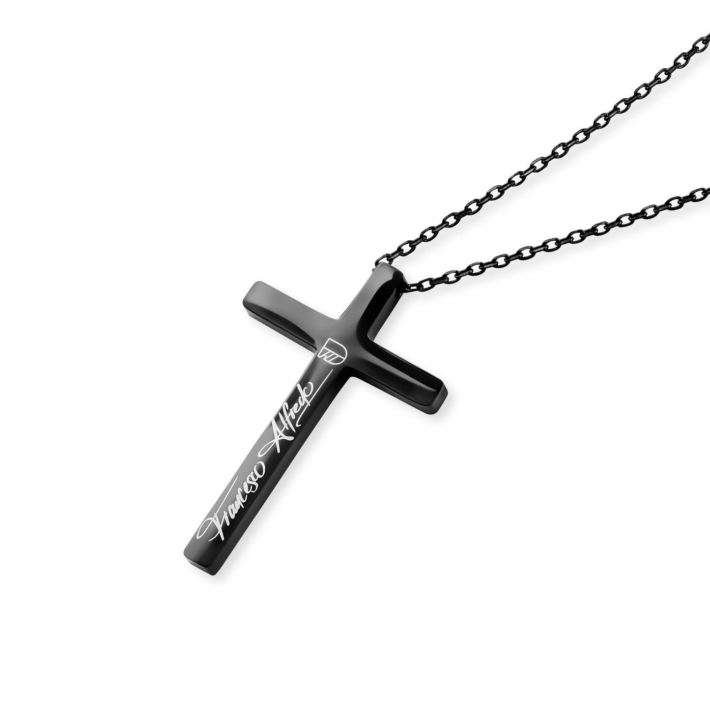 Halskette Francesco mit Kreuz Anhänger in schwarz - SAVE BRAVE