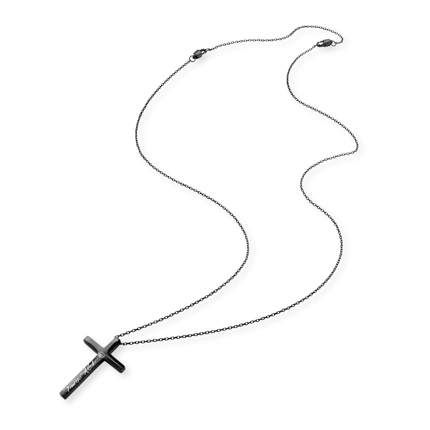 Halskette Francesco mit Kreuz Anhänger in schwarz - SAVE BRAVE
