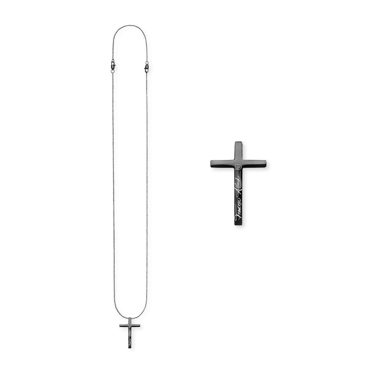 Halskette Francesco mit Kreuz Anhänger in schwarz - SAVE BRAVE