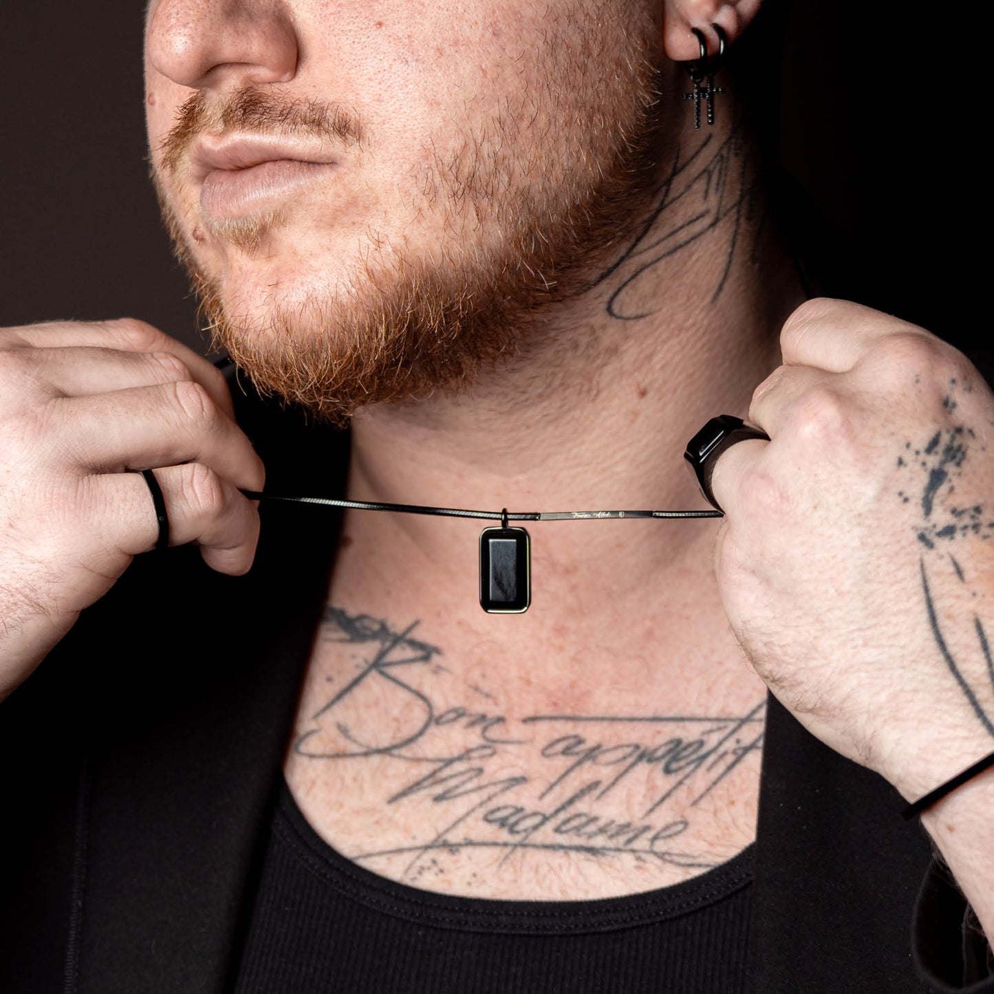 Halskette Francesco mit schwarzem Onyx - SAVE BRAVE