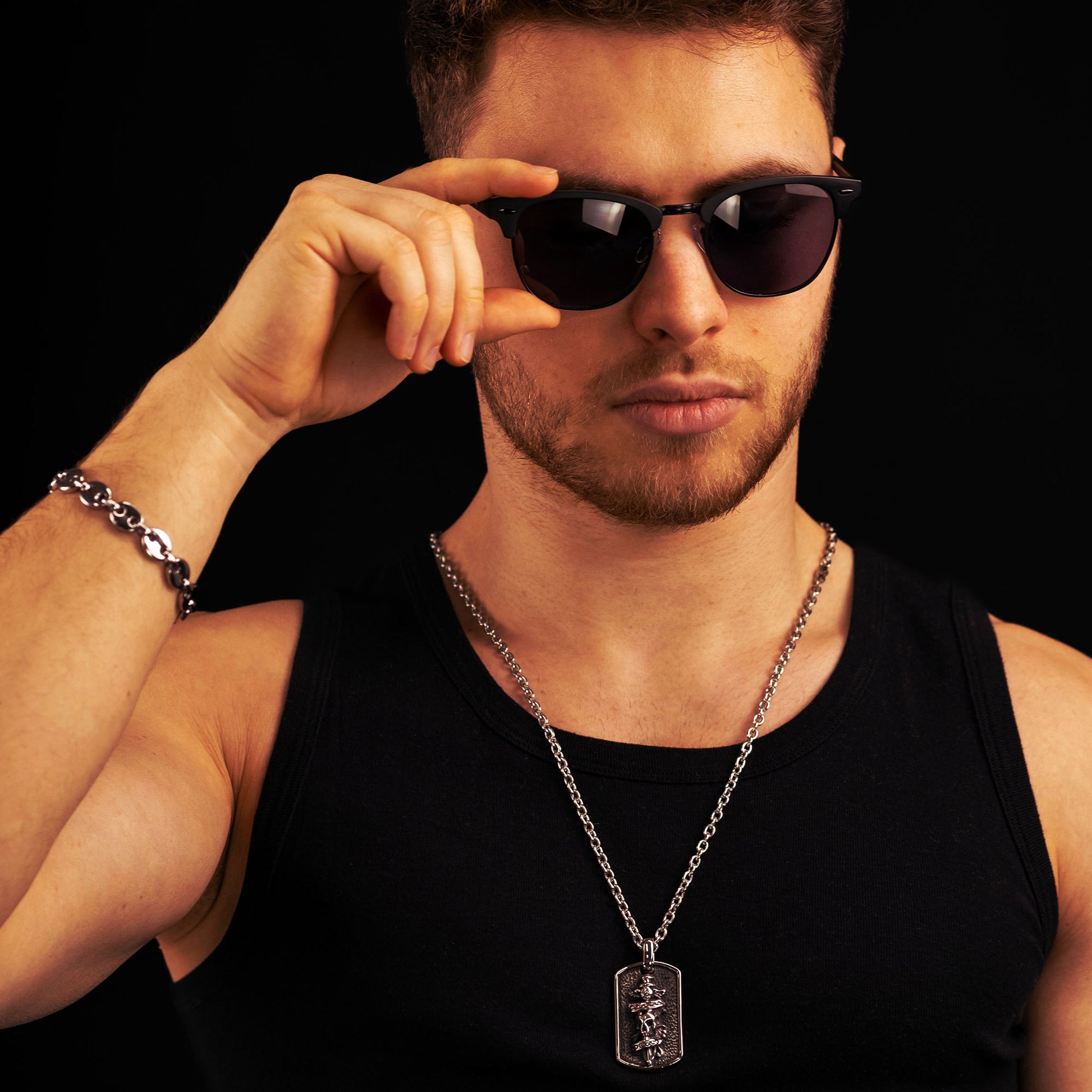 Ankerkette Jack mit Anhänger Totenkopf - SAVE BRAVE