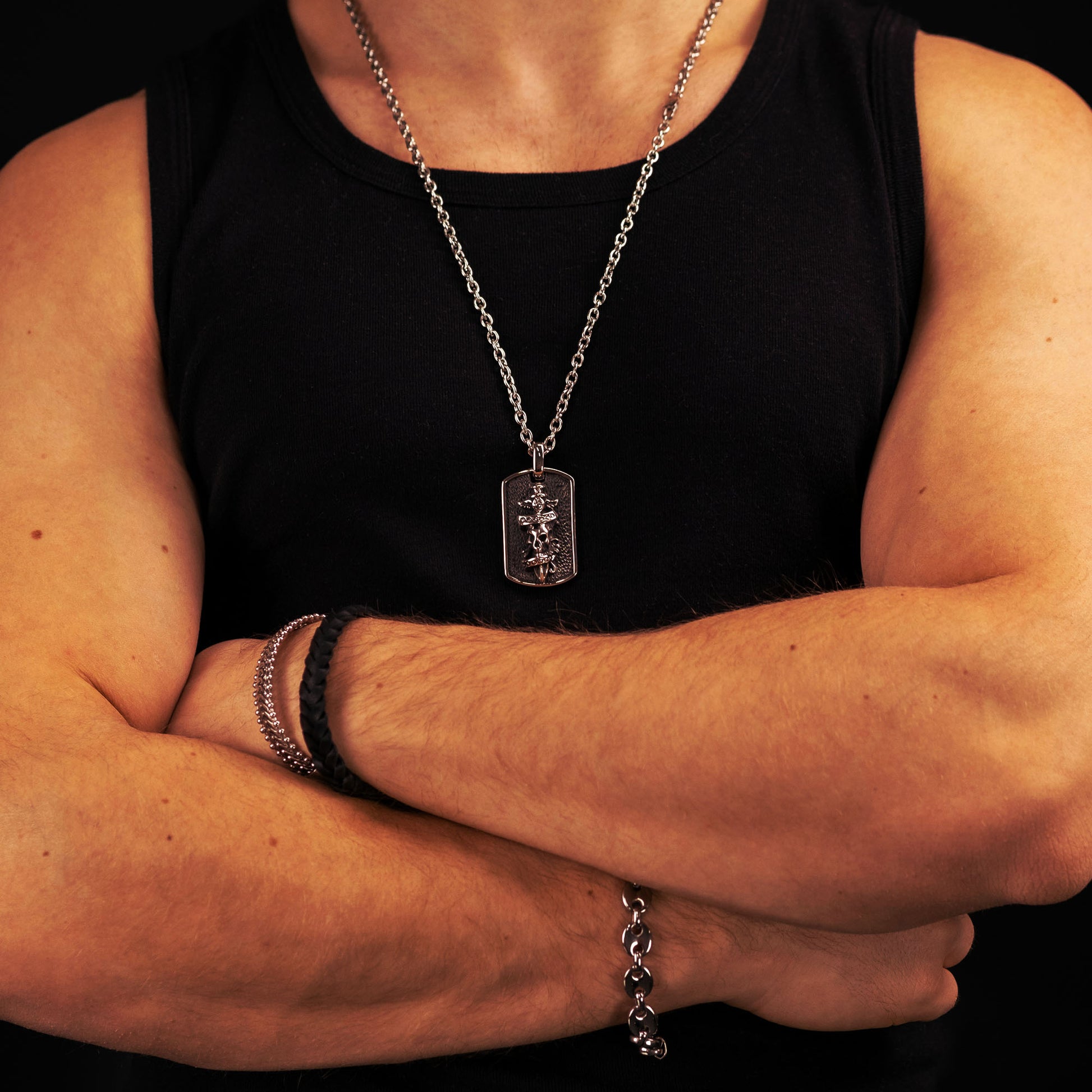 Ankerkette Jack mit Anhänger Totenkopf - SAVE BRAVE