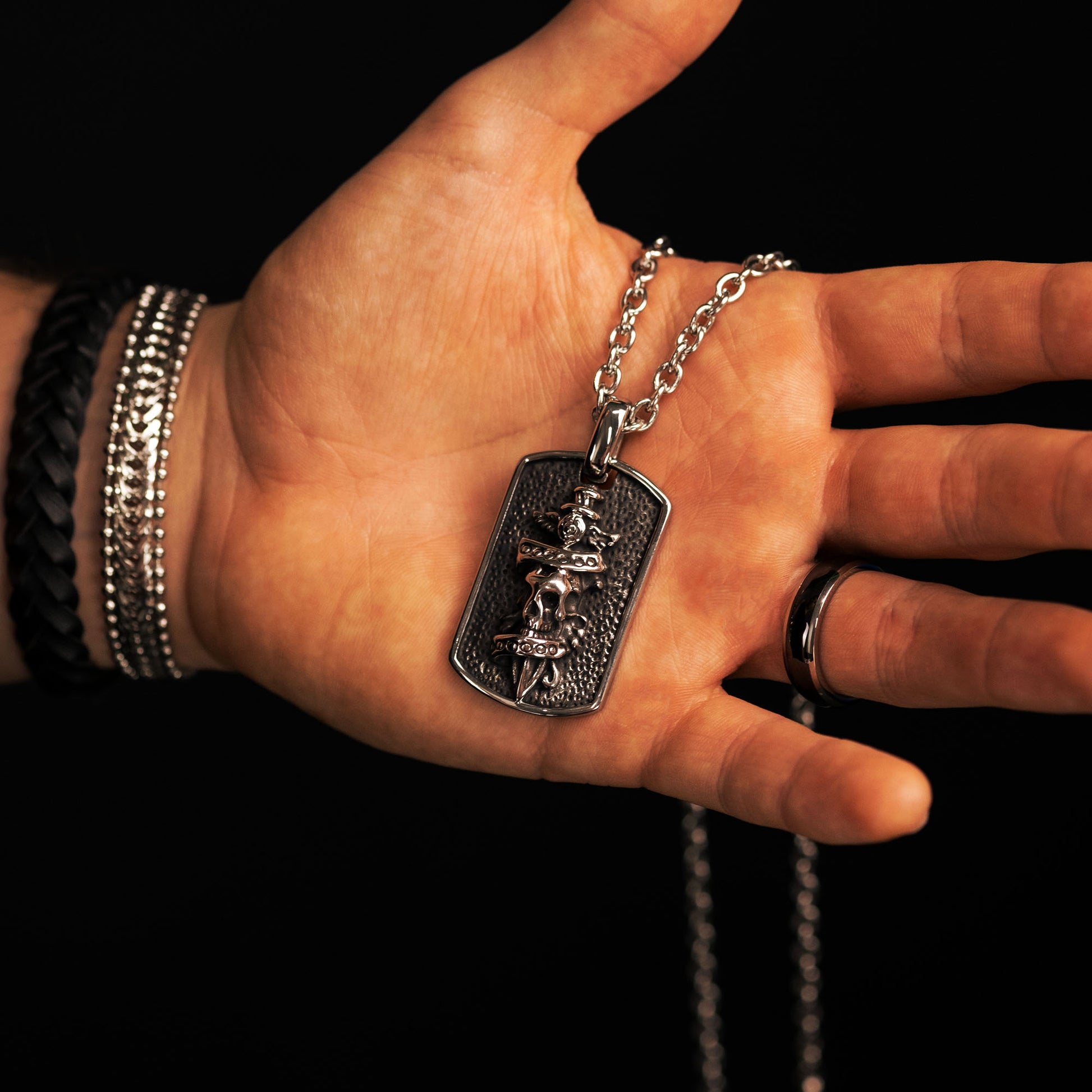 Ankerkette Jack mit Anhänger Totenkopf - SAVE BRAVE