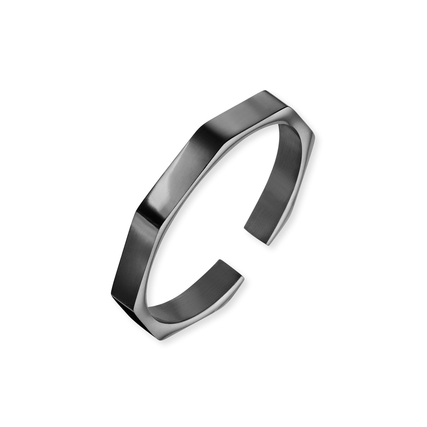Hexagon Ring Francesco in schwarz - SAVE BRAVE