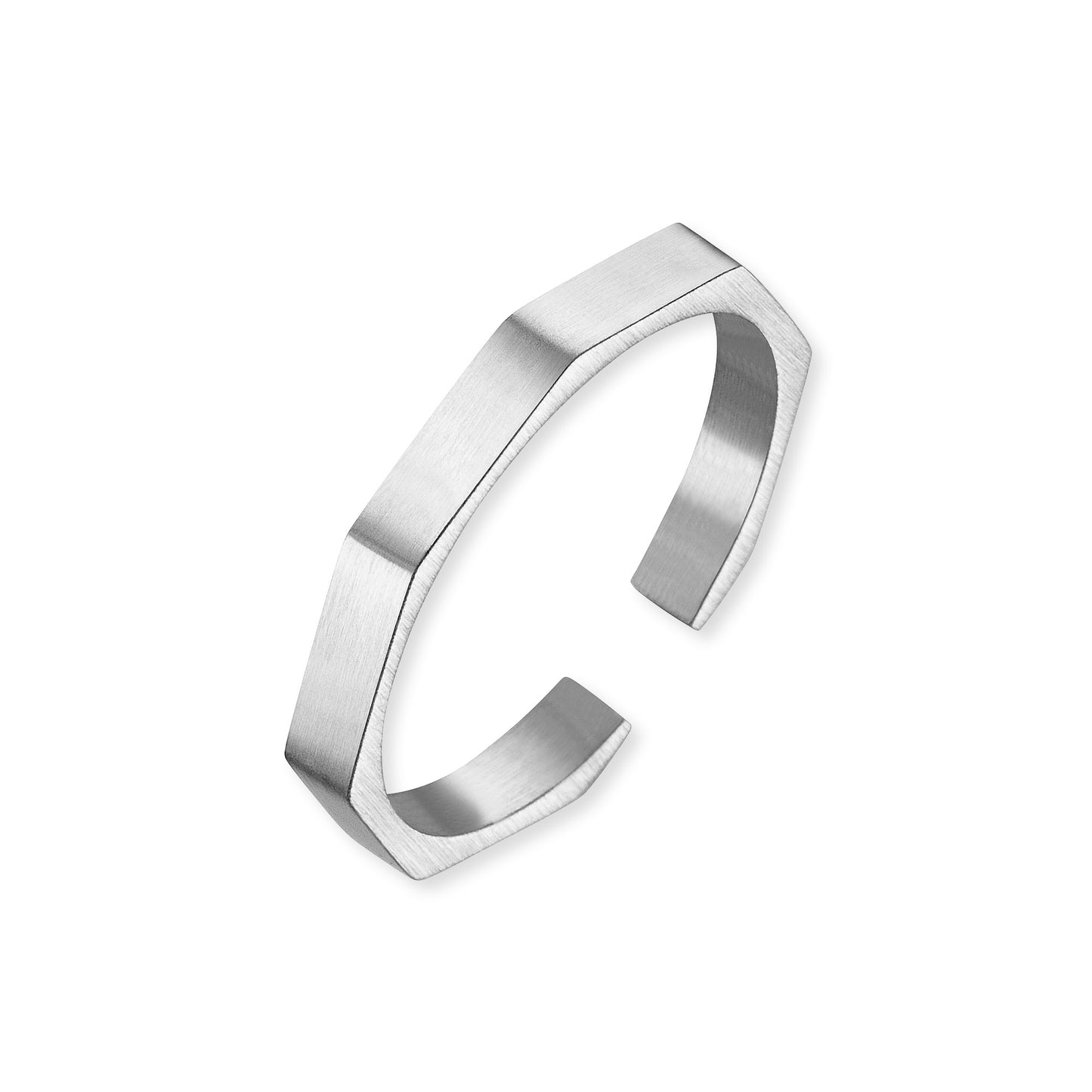 Hexagon Ring Francesco in silber matt - SAVE BRAVE