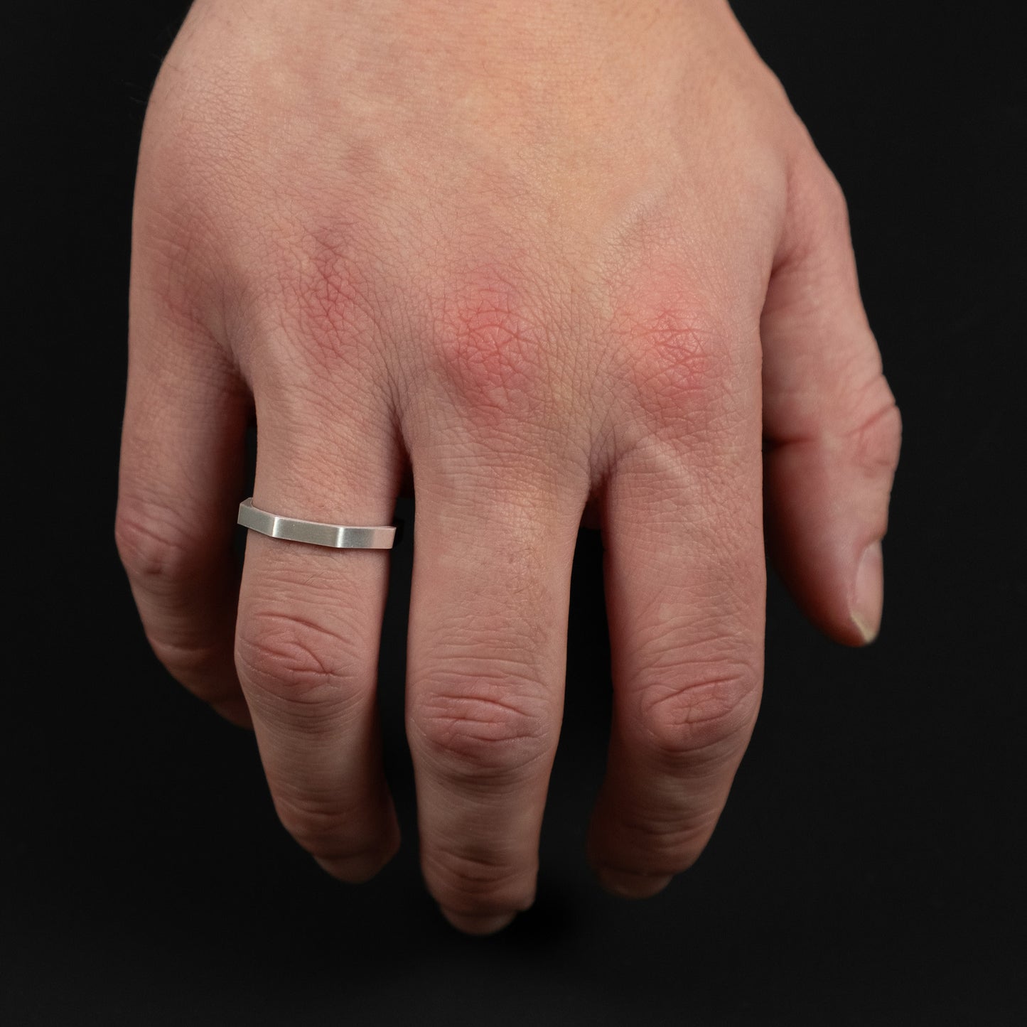 Hexagon Ring Francesco in silber matt - SAVE BRAVE