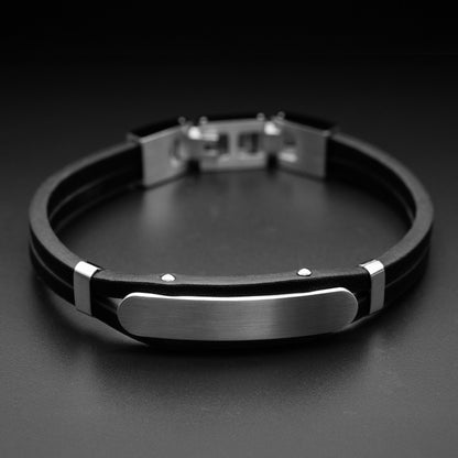 Leather bracelet Dexter with stainless steel