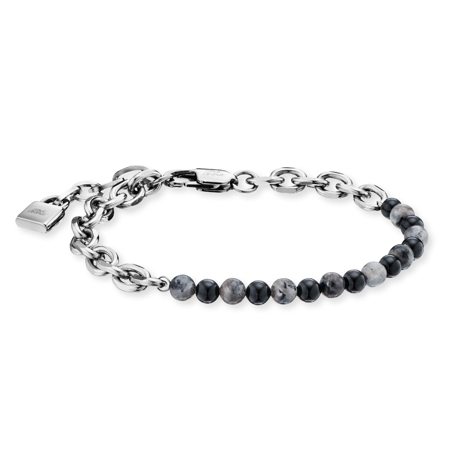 Armband Ankerkette mit Onyx und Achat