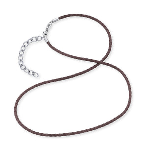 Save Brave Halskette für Herren aus veganem Leder in braun und Edelstahl - SAVE BRAVE