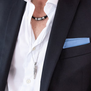 Save Brave Halskette für Herren mit Patronen Anhänger in Edelstahl - SAVE BRAVE