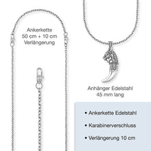 Laden Sie das Bild in den Galerie-Viewer, Save Brave Halskette für Herren mit Drachenzahn in Edelstahl - SAVE BRAVE