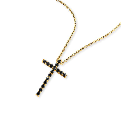 Halskette Kreuz Zirkonia Gold