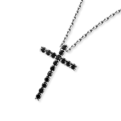 Halskette Francesco mit Stone Kreuz in silber