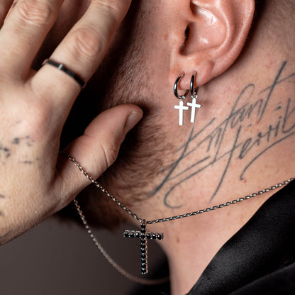 Halskette Francesco mit Stone Kreuz in silber