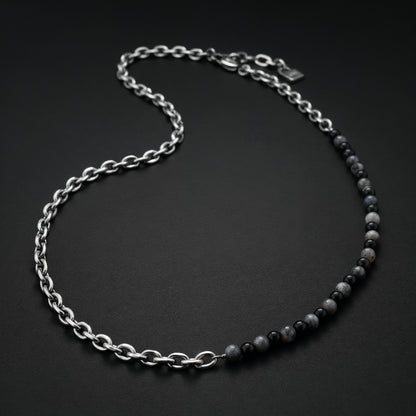 Kette Ankerkette mit Onyx und Achat