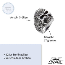 Laden Sie das Bild in den Galerie-Viewer, Silberring Totenkopf - Schmuckzeit Europe GmbH