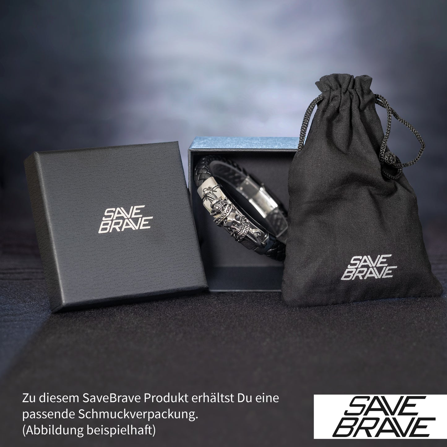 Perlenarmband Bruce schwarz & silber Onyxperlen & Carbonperlen - Schmuckzeit Europe GmbH