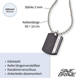 Ankerkette Xray silber/schwarz aus Edelstahl - Schmuckzeit Europe GmbH