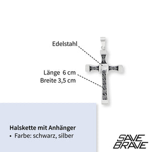 Ankerkette Davis mit Kreuzanhänger aus Edelstahl - Schmuckzeit Europe GmbH