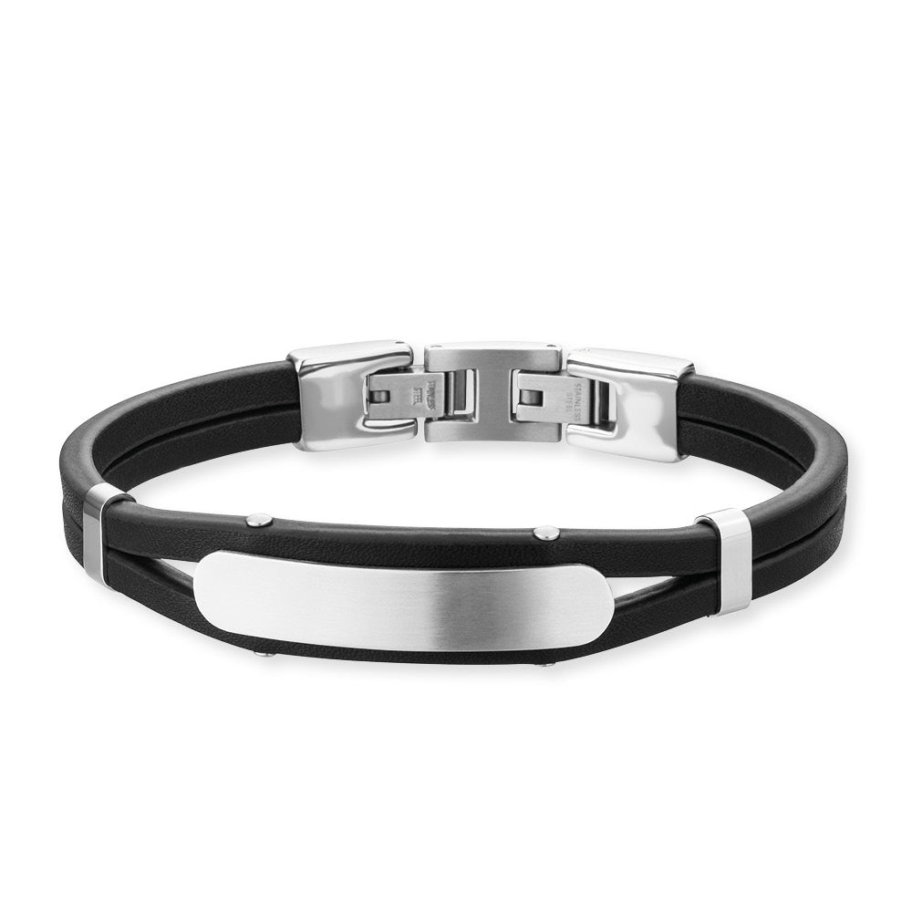 Save Brave Lederarmband Dexter mit Edelstahl