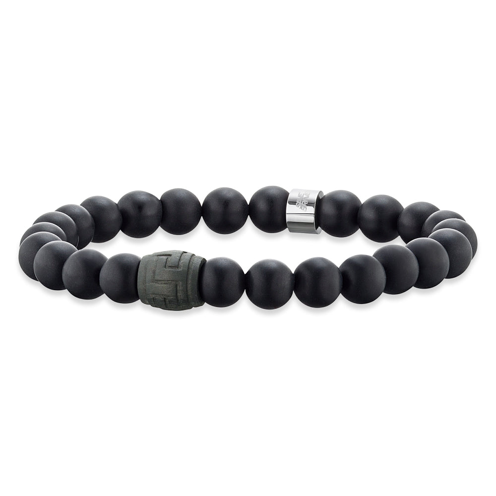 Save Brave Perlenarmband Andrew mit Onyx & Edelstahl