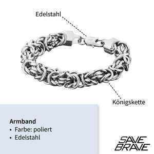 Königskettenarmband Connor silber aus Edelstahl - Schmuckzeit Europe GmbH