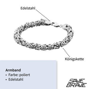 Königskettenarmband Dean silber aus Edelstahl - Schmuckzeit Europe GmbH