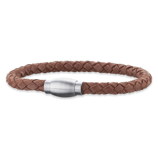 Save Brave Armband Edelstahlverschluss Leder braun James - SAVE BRAVE